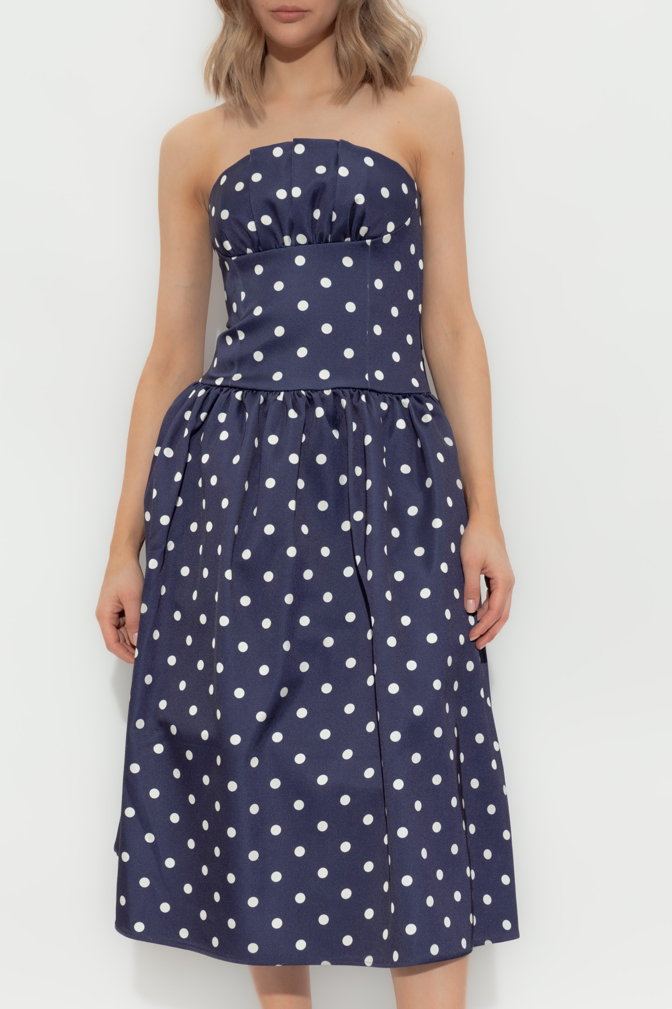 || SALE || Self-Portrait >> ポルカドットシフォンミニドレス Self-Portrait Polka Dot Satin Mini Dress | Neiman Marcus